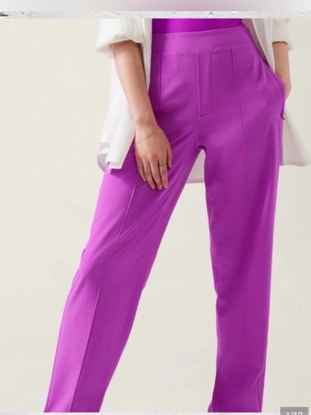 Athleta Slim Trousers Vienna in Purple Size 6T Pants Office Wear Comfortable
